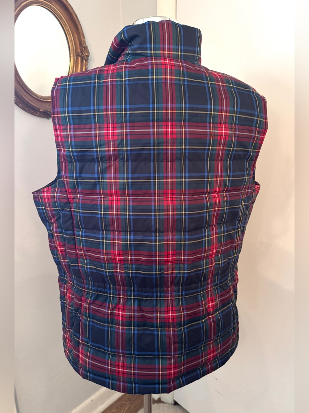 Talbots Tartan Plaid Vest women’s Sz XL Quilted Down - Picture 4 of 11